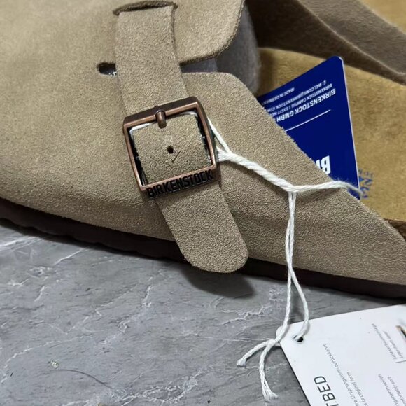 Birkenstock Taupe Suede Clogs - Picture 2 of 4